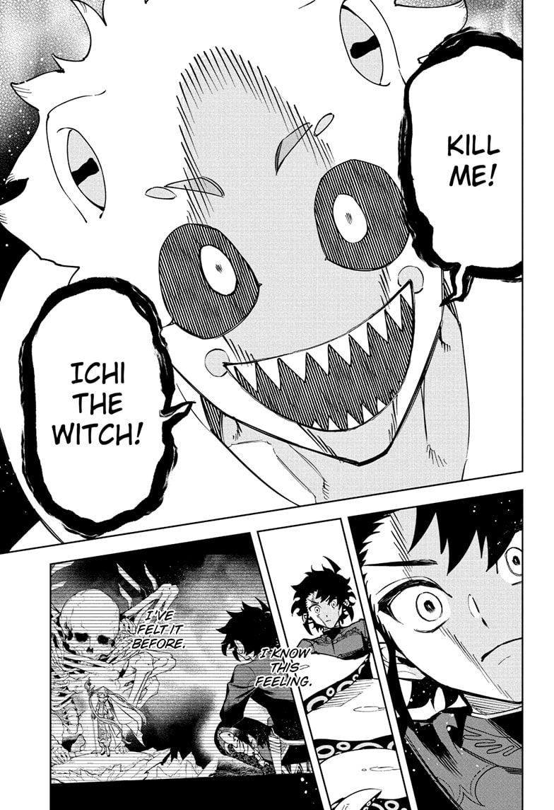 Ichi the Witch Manga Chapter 55 page 9 - Kneel scene